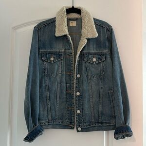 Gap denim and fur jacket
